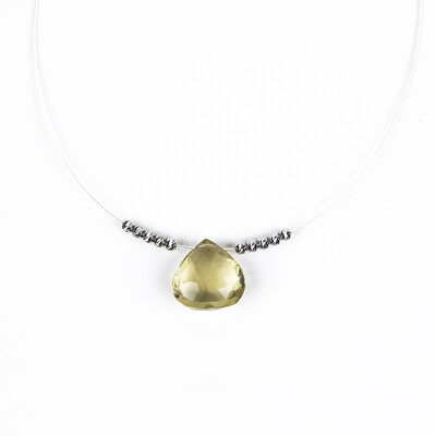 Collar en plata con Quarzo limón