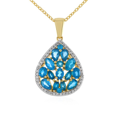 Collar en plata con Apatita azul neón