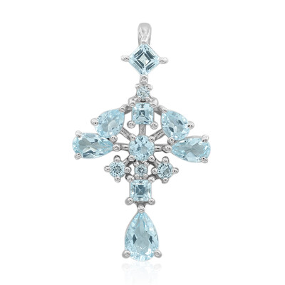 Colgante en plata con Topacio azul cielo