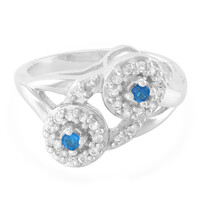 Anillo en plata con Apatita azul neón