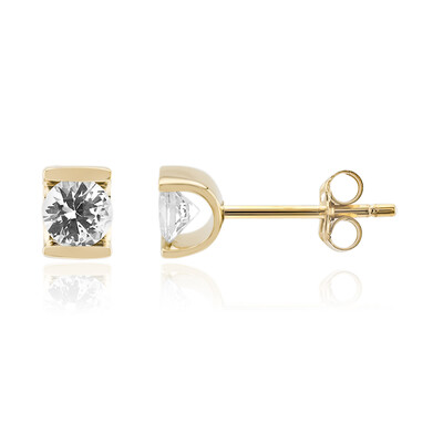 Pendientes en oro con Zafiro blanco