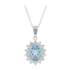 Collar en plata con Topacio azul cielo