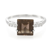 Anillo en plata con Cuarzo ahumado