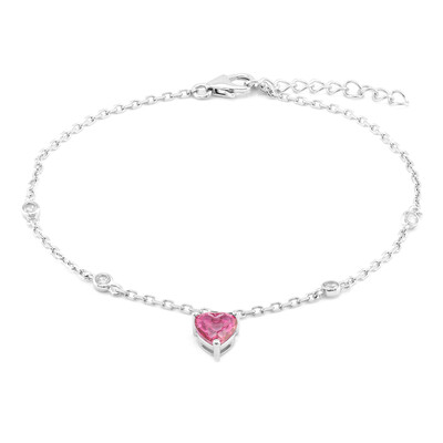 Brazalete en plata con Topacio rosa