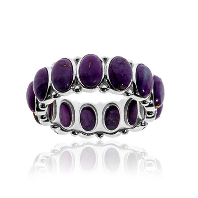 Anillo en plata con Turquesa púrpura del Mohave Kingman