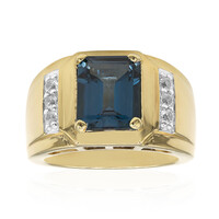 Anillo en plata con Topacio azul de Londres
