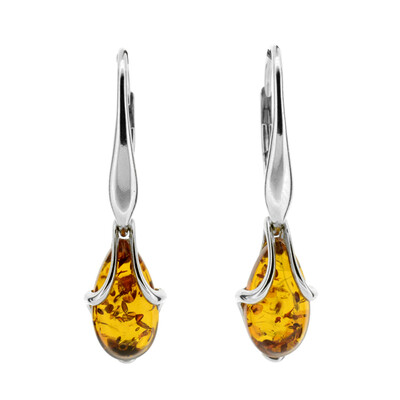 Pendientes en plata con Ámbar báltico (dagen)
