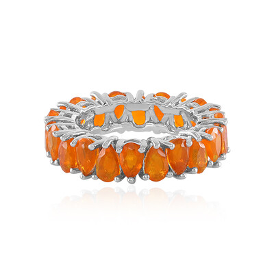 Anillo en plata con Ópalo naranja de Etiopía
