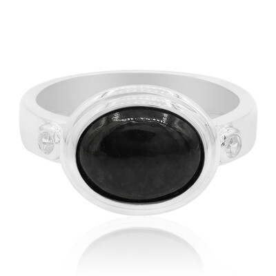 Anillo en plata con Jadéite Noire (Annette)