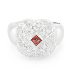 Anillo en plata con Rubí rojo atardecer