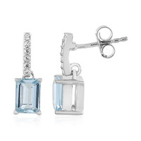 Pendientes en plata con Aguamarina