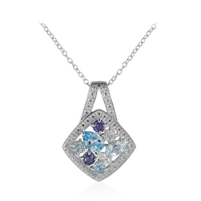 Collar en plata con Topacio azul suizo