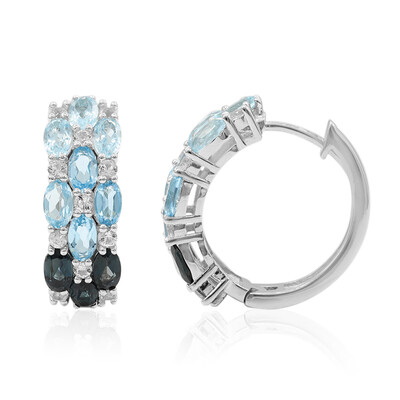 Pendientes en plata con Topacio azul de Londres