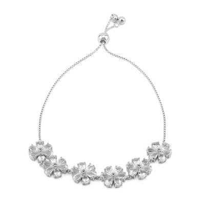 Brazalete en plata con Topacio blanco