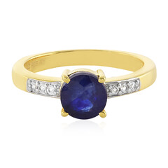 Anillo en plata con Zafiro azul de Madagascar
