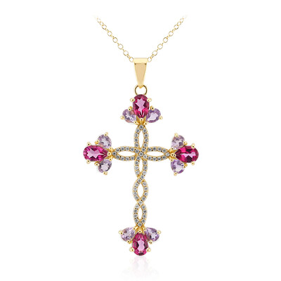 Collar en plata con Topacio rosa