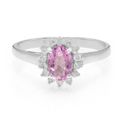 Anillo en plata con Turmalina cuprífera rosa