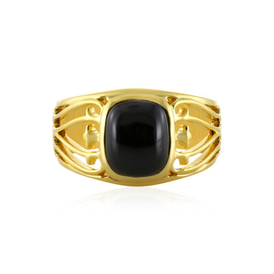 Anillo de hombre en plata con Espinela negra