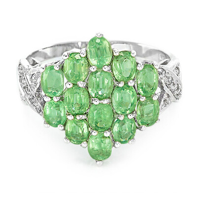 Anillo en plata con Cianita menta