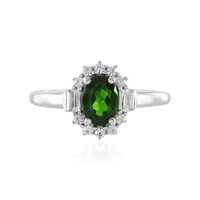 Anillo en plata con Diópsido de Rusia