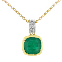 Collar en oro con Esmeralda de Brasil