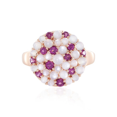 Anillo en plata con Piedra de Luna blanca (KM by Juwelo)