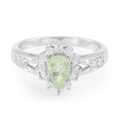 Anillo en plata con Turmalina cuprífera
