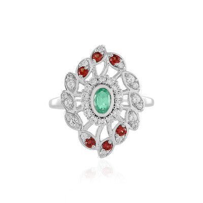 Anillo en plata con Esmeralda de Rusia