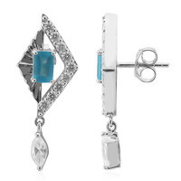 Pendientes en plata con Apatita azul