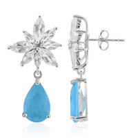 Pendientes en plata con Cuarzo azul pastel