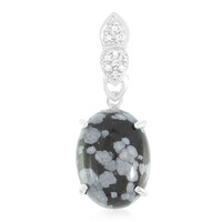 Colgante en plata con Obsidiana Copo de Nieve