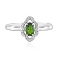 Anillo en plata con Diópsido de Rusia