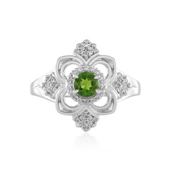 Anillo en plata con Diópsido de Rusia