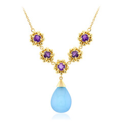 Collar en plata con Calcedonia agua