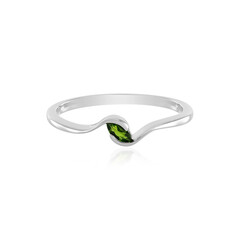 Anillo en plata con Diópsido de Rusia