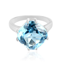 Anillo en plata con Topacio azul cielo