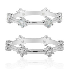 Anillo en plata con Topacio azul cielo