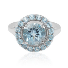Anillo en plata con Topacio azul cielo