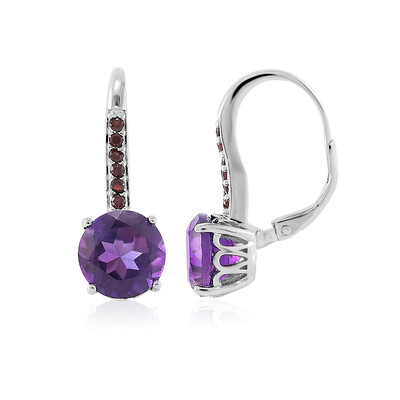 Pendientes en plata con Amatista de Zambia