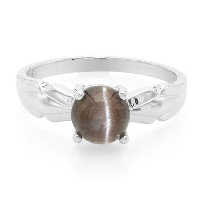 Anillo en plata con Escapolita ojo de gato