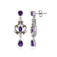 Pendientes en plata con Amatista de Zambia