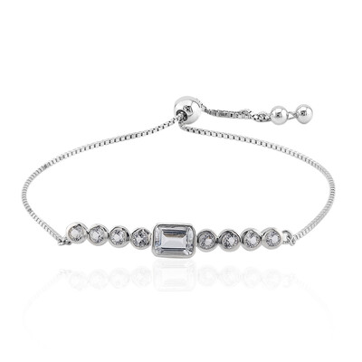 Brazalete en plata con Topacio blanco