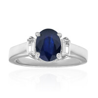 Anillo en plata con Zafiro azul