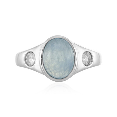 Anillo en plata con Aguamarina