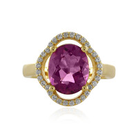 Anillo en plata con Fluorita rosa de México