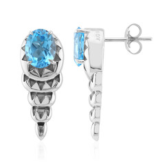 Pendientes en plata con Topacio azul suizo (Remy Rotenier)