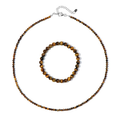 Set en plata con Ojo de tigre