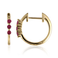Pendientes en oro con Berilo rojo