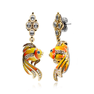 Pendientes en plata con Topacio blanco (Dallas Prince Designs)