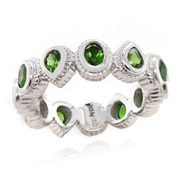 Anillo en plata con Diópsido de Rusia (Dallas Prince Designs)